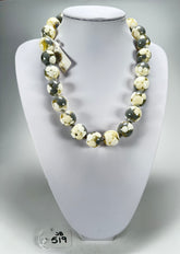 Jackie Brazil "Spotted Balls" Cream Spots Resin Necklace 50cm ( N1500 )
