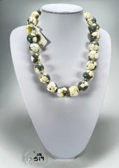 Jackie Brazil "Spotted Balls" Cream Spots Resin Necklace 50cm ( N1500 )