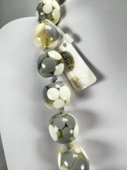 Jackie Brazil "Spotted Balls" Cream Spots Resin Necklace 50cm ( N1500 )