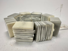 Jackie Brazil "Gala" Liquorice Half Rectangles On Elastic Cream Mix Bracelet ( B0778 )