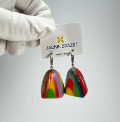 Jackie Brazil "Diamond" Kandinsky Flinstone on Hook Resin Earrings ( E0700 )