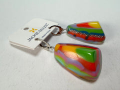 Jackie Brazil "Diamond" Kandinsky Flinstone on Hook Resin Earrings ( E0700 )