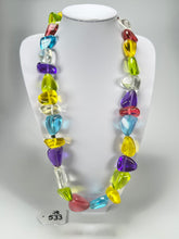 Jackie Brazil "Diamonds" Transparent Paris Mix Flintstone Bone 80cm Necklace ( N0080 )
