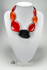 Jackie Brazil "Passion Mix" Short Flat Riverstones 50cm Necklace ( N3616 )