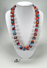Jackie Brazil "POP" Kandinsky Liquorice Small Cubes 65cm Necklace ( N0046 )