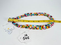 Jackie Brazil "Romeo" Kandinsky Linked Rectangle Beads Necklace ( N0034 )