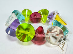 Jackie Brazil "KL" Multi Colour Transparent Large Cones Bracelet ( B2902 )