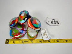 Jackie Brazil "Riverstones" Kandinsky Large Flat Stones On Elastic Bracelet ( B3716 )