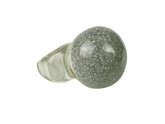 Jackie Brazil "Splendour" Large Ball Silver Flakes Ring ( R2500 ) Size UK - Q / US-8
