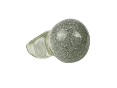 Jackie Brazil "Splendour" Large Ball Silver Flakes Ring ( R2500 ) Size UK - Q / US-8