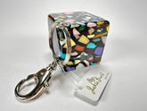 Jackie Brazil "Rubic" Art Deco Large Square Resin Keyring ( K3094 )