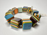 Jackie Brazil "POP" Liquorice Winter Mix Small Cubes Bracelet ( B0224 )