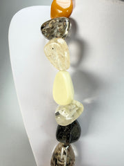 Jackie Brazil "Diamonds" Seasons Mix Flintstone Bone 80cm Necklace ( N0080 )