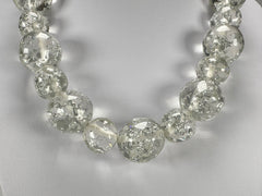 Jackie Brazil "Large spheres" Short Abstract Silver Flakes Necklace 50cm ( N2692 )