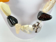 Jackie Brazil "Diamonds" Seasons Mix Flintstone Bone 80cm Necklace ( N0080 )