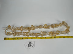 Jackie Brazil "Diamonds" Gold Flakes Flintstone Bone 80cm Necklace ( N0080 )