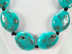 Jackie Brazil "Kathy" Turquoise Small Riverstones 70cm Necklace ( N3750 )