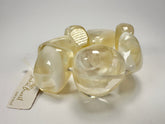 Jackie Brazil "Vesubio" Large Cusco Stones Cream Marble Elasticated Bracelet ( B1613 )