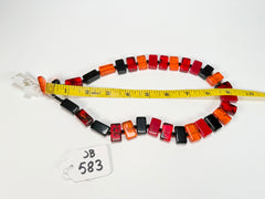 Jackie Brazil "Romeo" Passion Mix Linked Rectangle Beads Necklace ( N0034 )