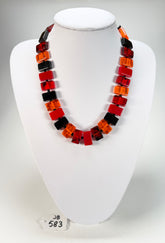 Jackie Brazil "Romeo" Passion Mix Linked Rectangle Beads Necklace ( N0034 )