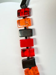 Jackie Brazil "Romeo" Passion Mix Linked Rectangle Beads Necklace ( N0034 )