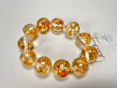 Jackie Brazil "Lola" Medium Spheres Gold Flakes Bracelet ( B2695 )