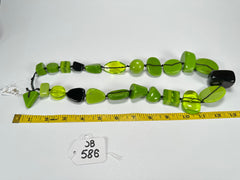 Jackie Brazil "Indiana" Light Green Multi-Bead Medium Resin 70cm Necklace ( N0033 )