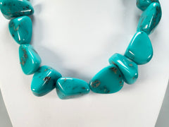 Jackie Brazil "Diamonds" Turquoise Flintstone Bone 55cm Necklace ( N0061 )