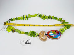 Jackie Brazil "Fusion" Light Green Mix Long 110cm Bead Necklace ( N0040 )