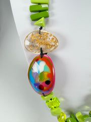 Jackie Brazil "Fusion" Light Green Mix Long 110cm Bead Necklace ( N0040 )