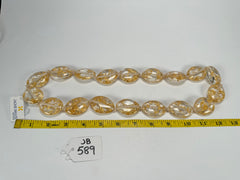 Jackie Brazil "Kathy" Gold Flakes Small Riverstones 70cm Necklace ( N3750 )