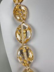Jackie Brazil "Kathy" Gold Flakes Small Riverstones 70cm Necklace ( N3750 )