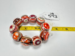 Jackie Brazil "Cat Eyes" Liquorice Allsorts Balls Orange Mix Resin Bracelet ( B0885 )