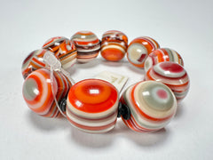 Jackie Brazil "Cat Eyes" Liquorice Allsorts Balls Orange Mix Resin Bracelet ( B0885 )