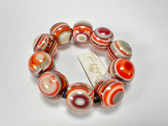 Jackie Brazil "Cat Eyes" Liquorice Allsorts Balls Orange Mix Resin Bracelet ( B0885 )
