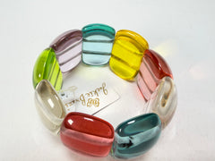Jackie Brazil "Maria" Transparent Summer Mix Elasticated Bracelet ( B0217 )