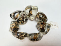 Jackie Brazil "Cusco" Seaweed Large Stones Elasticated Bracelet ( B1350 )