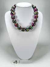 Jackie Brazil "Darning" Purple Swirls Balls With Cat Eyes Choker Resin Necklace ( N3200 )