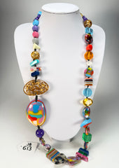 Jackie Brazil "Fusion" Mix Colours Long 110cm Bead Necklace ( N0040 )
