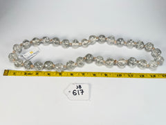 Jackie Brazil "Lola" Silver Flakes Medium Spheres 70cm Resin Necklace ( N2695 )