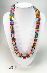 Jackie Brazil "POP" Liquorice Mix Colours Small Cubes 65cm Necklace ( N0046 )