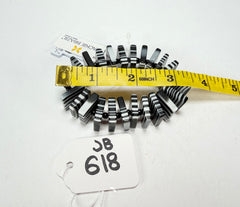 Jackie Brazil "Patricia" Liquorice Squares & Beads Black & White Mix Resin Bracelet ( B0192 )