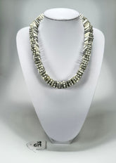 Jackie Brazil "Patricia" Liquorice Squares & Beads Spring Cream Mix 55cm Necklace ( N0025 )