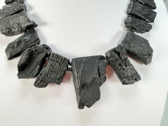 Jackie Brazil "Black Pieces" Charcoal Large Choker Necklace ( N2730 )