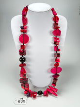 Jackie Brazil "Indiana" Red Mix Multi-Bead Medium Resin 70cm Necklace ( N0033 )