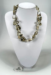 Jackie Brazil "Diamonds" Seaweed Flintstone Bone 55cm Necklace ( N0061 )