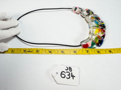 Jackie Brazil "Bella" Cascade 7 Piece on Leather Cord Choker Necklace ( N0035 )