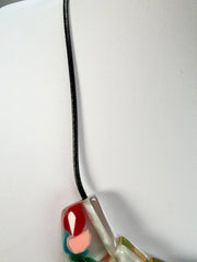 Jackie Brazil "Bella" Cascade 7 Piece on Leather Cord Choker Necklace ( N0035 )