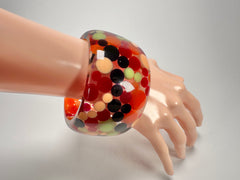 Jackie Brazil "Petit Balls" Party Mix Spots Solid Round Resin 5cm Bangle ( B2521 )