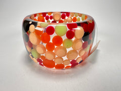 Jackie Brazil "Petit Balls" Party Mix Spots Solid Round Resin 5cm Bangle ( B2521 )